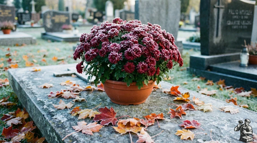hrizantemy-v-vazone-na-kladbishe